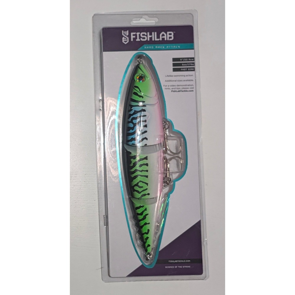 FishLab Hard Mack Attack Fast Sink Swimbait 9in 6oz Whacky Mackerel MAH-FS-9-WM